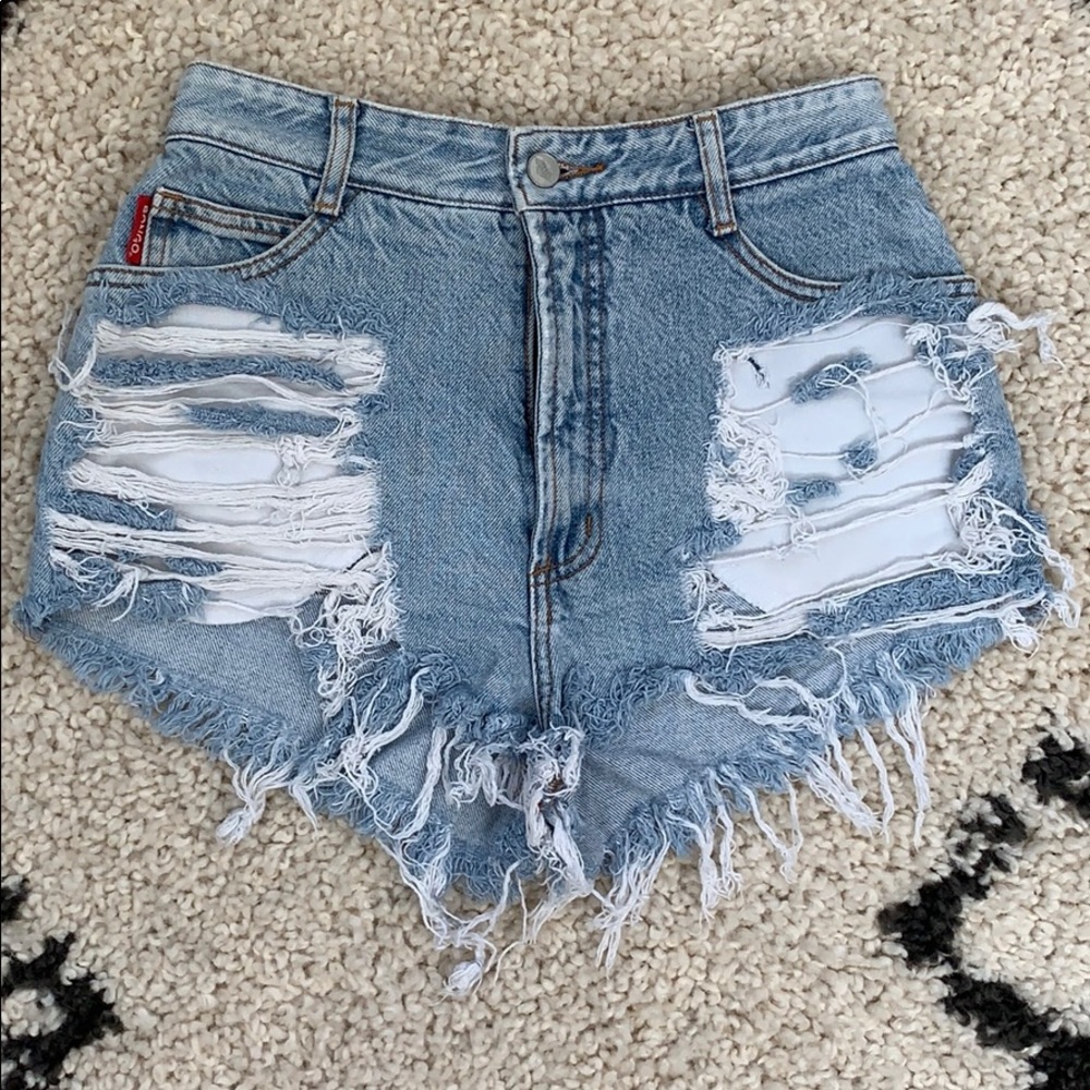 Vintage Bongo ripped denim shorts